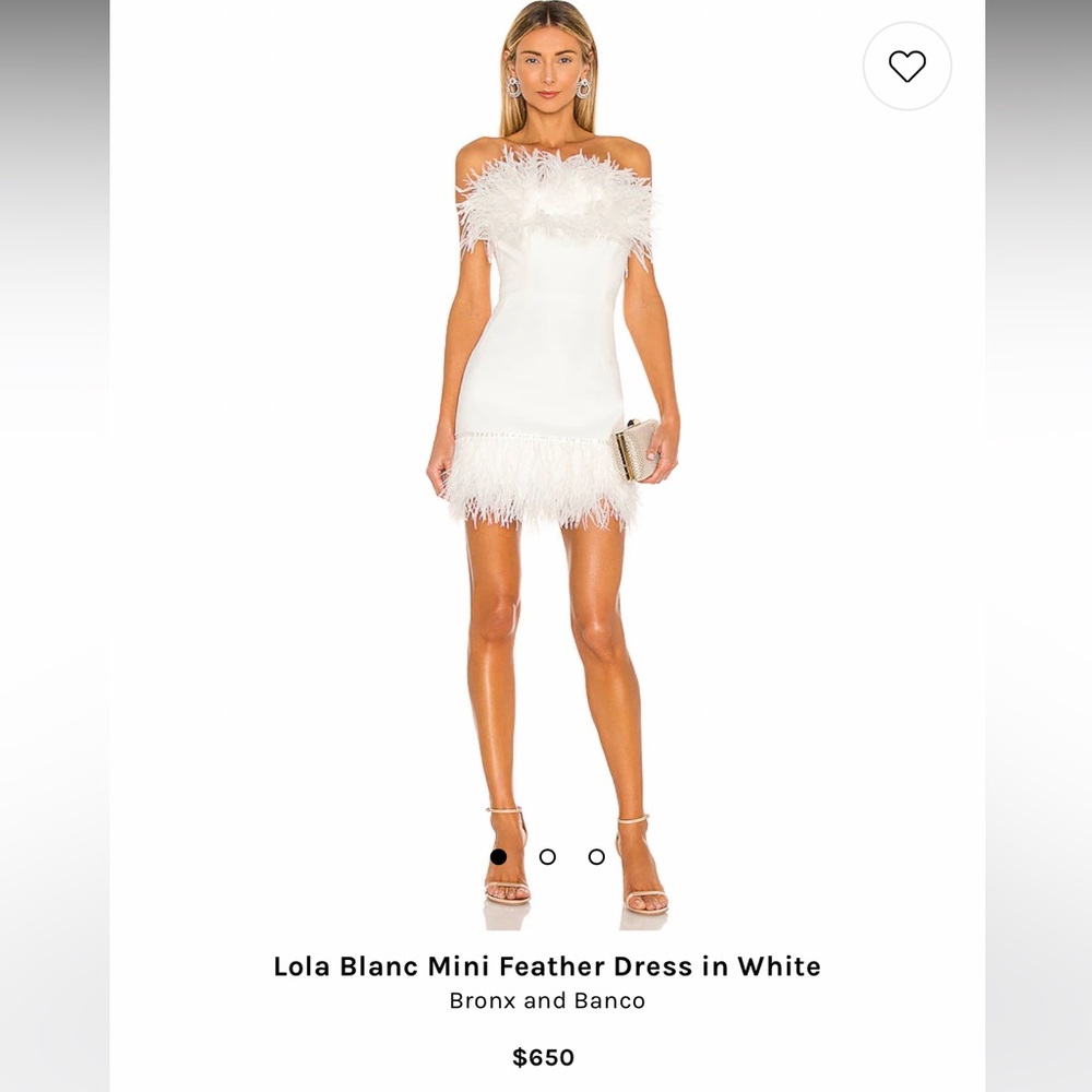 Bronx and Banco White Feather Mini Dress